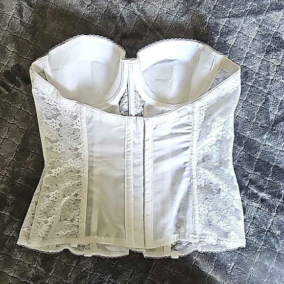 Dominique white Lace Corset Strapless Bra 36b Bridal Like-new - Picture 6 of 9